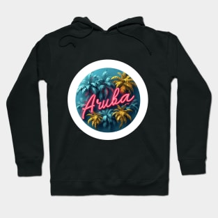 Aruba (with White Border and Neon Lettering) Hoodie